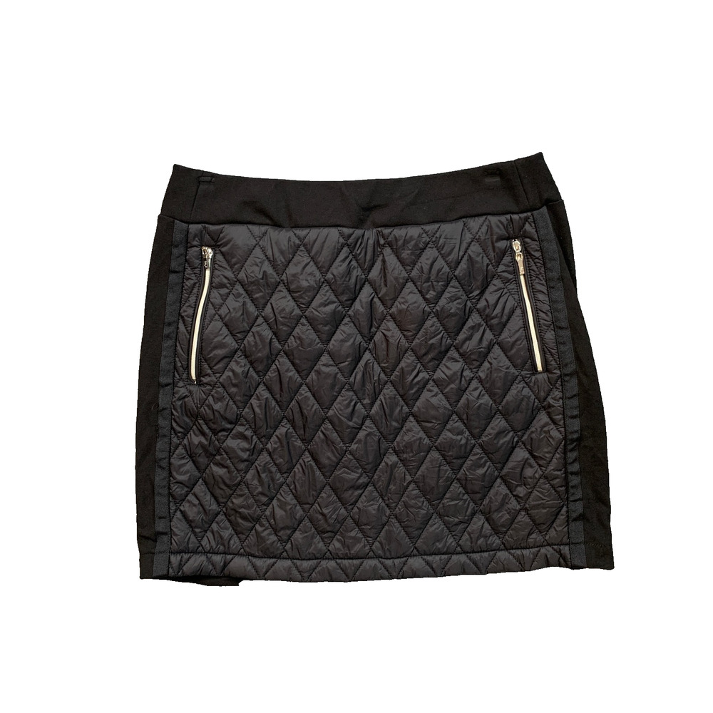 Nivo Skirt Women S Small Black Mixed Media Quilted Puffer Mini Cross-Country Ski